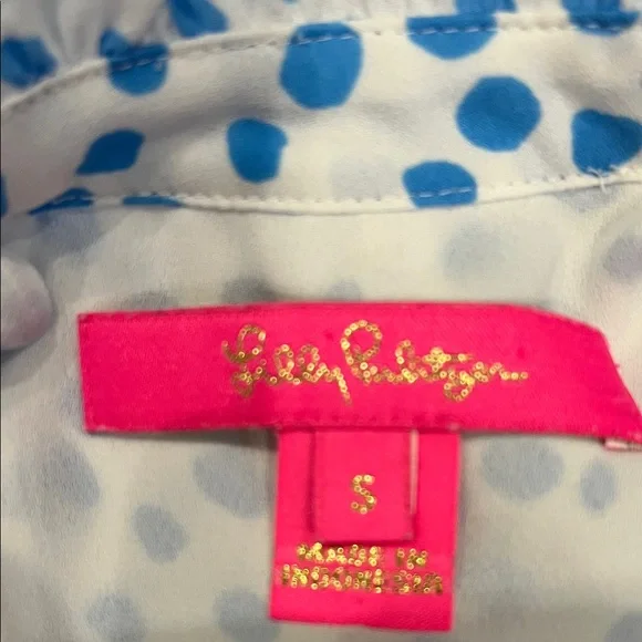 Lilly Pulitzer White and Blue Polka Dot Blouse - Picture 2 of 4
